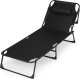 Leżak wędkarski ogrodowy leżanka składany z poduszką czarny MultiGarden 2