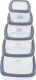 Pojemniki prostokątne lunchbox MG Home Misto zestaw 5 sztuk hermetyczne  2700/1800/1150/650/340 ml szare 3