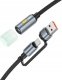 Kabel USB Hoco USB-A + USB-C - USB-C 0.3 m Czarny 1