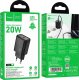 HOCO ładowarka sieciowa Typ C PD QC 20W N60 czarna 6