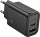 HOCO ładowarka sieciowa USB A + Typ C PD QC3.0 3A 20W N61 czarna 1