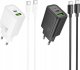 HOCO ładowarka sieciowa USB A + Typ C + kabel Typ C do Lightning PD QC3.0 3A 20W N61 czarna 3
