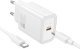 HOCO ładowarka sieciowa Typ C + kabel Typ C do Lightning PD QC 20W N60 biała 1