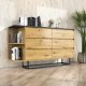 Komoda 6 szuflad na nogach loft artisan czarny (kolor dąb artisan) 2