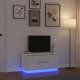 vidaXL Szafka RTV z oświetleniem LED Biała 100x41x50 cm 1