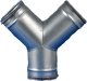Duct tee with gaskets YVS101010, Y-shaped, DN100, 45deg 1