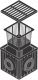 Rainwater well ZMM-MAXPOL with cast iron grate, 300 x 300 x 300 mm, DN75-160, B125 2