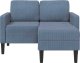 vidaXL Sofa 2-osobowa z leżanką w kształcie litery L, niebieska 3
