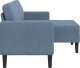 vidaXL Sofa 2-osobowa z leżanką w kształcie litery L, niebieska 4