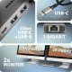 ML AXAGON HMC-7HX2 Wieloportovy hub USB 7in1, 5Gbps, 2x USB-A, 1x USB-C, 2x HDMI 4K/60Hz, GLAN, PD 100W, 15cm USB-C kabel 5