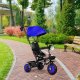 Rowerek trójkołowy dla dzieci spacerówka 3w1 obracane siedzisko daszek niebieski ECOTOYS 1