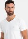 Męski t-shirt V-neck SLIM FIT z elastanem i printem  biały V2 OM-TSBC-0221 XL 1