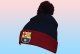 Czapka Zimowa FC Barcelona z Pomponem Herb Logo Granatowa Bordowa Akrylowa 1