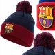 Czapka Zimowa FC Barcelona z Pomponem Herb Logo Granatowa Bordowa Akrylowa 9