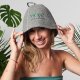 Czapka do sauny szara z 100% naturalnej wełny filcowej uniwersalna 1