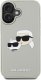 Etui Karl Lagerfeld HC 3D Rubber Double   Heads do iPhone 16 beżowy 3