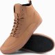 Męskie buty sneakersy za kostkę z ozdobnymi zakładkami  brązowe V3 OM-FOSH-0176 44 1
