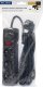 98-775# Przedłużacz sieciowy pr-370wsp/usb 3-gniazda+usb z uziemieniem+wyłącznik 3m czarny 3x1,5mm 1