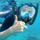 MASKA DO SNORKELINGU Z DWOMA FAJKAMI SM-14 L/XL CZARNO-NIEBIESKA 2