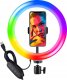 LAMPA PIERŚCIENIOWA KOLOROWA RGB 33cm 150W RL-14 1