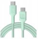 Kabel USB-C 2m 100W Greencell PowerStream Szybkie Ładowanie PD Mint Green 1