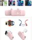 Mini powerbank Wozinsky WF16-YCS 5000mAh 15W USB-C z wbudowanym kablem USB-C i ładowarką do Apple Watch - różowy 9