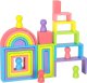 Klocki drewniane edukacyjne układanka tęcza puzzle montessori tęcza kolorowe 2