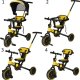 Rowerek trójkołowy TRIKE FIX V4 żółto-czarny z daszkiem 11