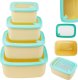 Pojemniki prostokątne lunchbox MG Home Misto zestaw 4 sztuk hermetyczne 4500/2700/1400/650 ml kremowe 1