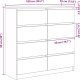 Komoda Szara Sonoma 100x35x99 cm Drewno klejone 12