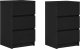 vidaXL Szafki nocne z 3 szufladami 2 szt. Czarne 39x35x65 cm 2