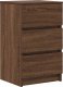 Szafka nocna z 3 szufladami Brązowy dąb 39x35x65 cm 2