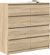 Komoda Sonoma Oak 100x35x99 cm Drewno klejone 4