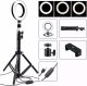 RoGer XT Tripod with phone holder and LED lamp 10" 1.6m 1