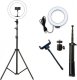 RoGer XT Tripod with phone holder and LED lamp 10" 1.6m 2
