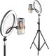 RoGer XT Tripod with phone holder and LED lamp 10" 1.6m 3