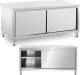 Stół gastronomiczny z szafką drzwi przesuwne 180 x 80 x 87 cm do 500 kg Stół gastronomiczny z szafką drzwi przesuwne 180 x 80 x 87 cm do 500 kg 1