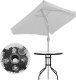 Stolik ogrodowy okrągły 80 cm na taras ogród balkon szkło hartowane otwór na parasol MultiGarden 4