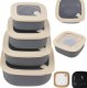 Pojemniki kwadratowe lunchbox MG Home Misto zestaw 4 sztuk hermetyczne 2500/1500/960/520 ml szare 1