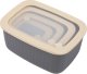 Pojemniki prostokątne lunchbox MG Home Misto zestaw 4 sztuk hermetyczne 4500/2700/1400/650 ml szare 2