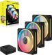 Wentylator Corsair iCUE LINK LX120-R RGB PWM 3-pack + Hub czarny (CO-9051050-WW) 1