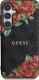 Guess Leather 4G Flowers Print Metal Classic Logo MagSafe Samsung Galaxy S25 case black 3
