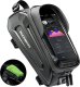 Sakwa rowerowa na ramę pancerna z kieszonką na telefon nawigację 1.7l + pokrowiec - czarna ROCKBROS 1