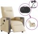 vidaXL Rozkładany fotel masujący, elektryczny, kremowy, tkanina 9
