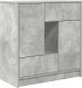 vidaXL Komoda z szufladami i drzwiami, szarość betonu, 70,5x34x74,5 cm 2