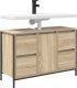 vidaXL Szafka pod umywalkę z szufladami, dąb sonoma, 90x34,5x60 cm 4