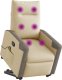 vidaXL Podnoszony fotel masujący, rozkładany, kremowy, obity tkaniną 2