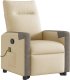 vidaXL Podnoszony fotel masujący, rozkładany, kremowy, obity tkaniną 4
