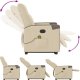 vidaXL Podnoszony fotel masujący, rozkładany, kremowy, obity tkaniną 8