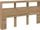 vidaXL Zagłówek z półkami i LED, dąb artisan, 180x17x102 cm 6